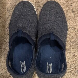 Skechers Dark Gray Knit Slip-Ons